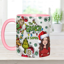 Load image into Gallery viewer, Personalized Accent Mug Custom Name Grinch Design Gift for Christmas