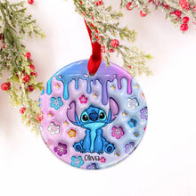 Load image into Gallery viewer, Personalized Ohana Ceramic Circle Ornament for Family Gift