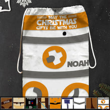 Load image into Gallery viewer, Personalized Christmas Drawstring Tote Bag Custom Name Gift