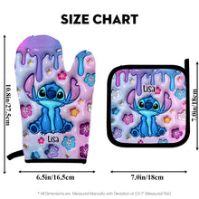 Load image into Gallery viewer, Personalized Ohana Oven Mitts & Pot Holder Set Custom Name Gift for Home