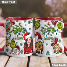 Load image into Gallery viewer, Personalized Accent Mug Custom Name Grinch Design Gift for Christmas
