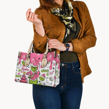 Load image into Gallery viewer, Personalized Leather Handbag with Grinch Design for Women - Custom Name Gift