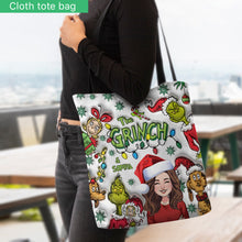 Load image into Gallery viewer, Personalized Grinch Tote Bag Custom Name Gift for Christmas