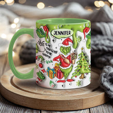 Load image into Gallery viewer, Personalized Grinch Accent Mug Custom Name Christmas Gift