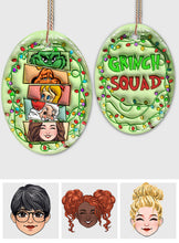 Load image into Gallery viewer, Personalized Grinch Squad Ceramic Ornament Holiday Gift