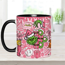 Load image into Gallery viewer, Personalized Grinch Christmas Accent Mug with Custom Name for Holiday Gifts