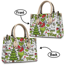 Load image into Gallery viewer, Personalized Merry Grinchmas Leather Handbag Gift for Women