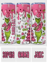 Load image into Gallery viewer, Personalized Grinchmas Skinny Tumbler Custom Name Holiday Gift