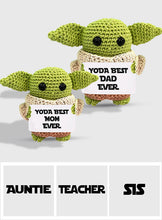 Load image into Gallery viewer, Personalized Hand Knitted Yoda Figurine Gift for Mom/Dad/Family