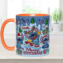 Load image into Gallery viewer, Personalized Merry Stitchmas Ohana Accent Mug Gift for Mom