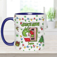 Load image into Gallery viewer, Personalized Grinch Mode Accent Mug Custom Name Holiday Gift