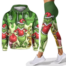 Load image into Gallery viewer, Personalized Grinch Hoodie & Leggings Set Custom Name Gift for Christmas