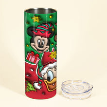 Load image into Gallery viewer, Personalized Christmas Mouse Skinny Tumbler Custom Name Gift