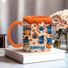 Load image into Gallery viewer, Personalized Halloween Accent Mug with Ohana Design for Kids