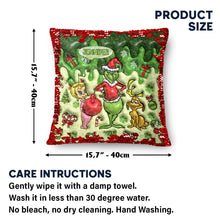Load image into Gallery viewer, Personalized Sequin Pillow Cover with Grinch Design for Christmas Gift