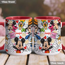 Load image into Gallery viewer, Personalized Mickey Mouse Accent Mug Custom Name Holiday Gift