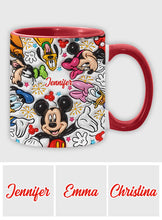 Load image into Gallery viewer, Personalized Mickey Mouse Accent Mug Custom Name Holiday Gift