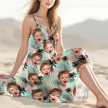Load image into Gallery viewer, Personalized Tropical Summer Maxi Dress Custom Photo Gift for Mom