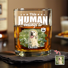 Load image into Gallery viewer, Personalized Rock Glass Custom Pet Photo Gift for Dog Dad