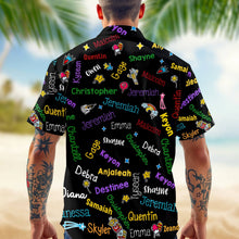 Load image into Gallery viewer, Personalized Hawaiian Shirt Custom Kids Names Gift for Dad