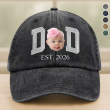 Load image into Gallery viewer, Custom Photo Face Washed Denim Baseball Cap Gift for Dad