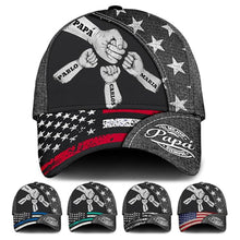 Load image into Gallery viewer, Personalized Fist Bump Hat Custom Names Gift for Dad