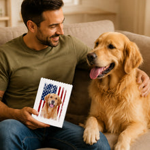 Load image into Gallery viewer, Custom Dog Photo Building Blocks USA Flag Gift for Dog Dad