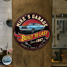 Load image into Gallery viewer, Personalized Car Garage Metal Sign Custom Year Gift for Dad