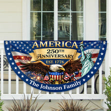 Load image into Gallery viewer, Personalized Family Name USA Eagle Fan Flag Custom Gift