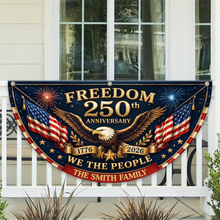 Load image into Gallery viewer, Personalized 250th Anniversary Fan Flag Custom Family Name Patriotic Decor