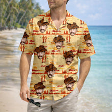 Load image into Gallery viewer, Personalized Retro Cowboy Hawaiian Shirt Custom Photo Gift