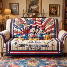 Load image into Gallery viewer, Personalized Quilted Sofa Cover America Freedom Family Gift