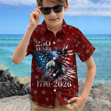 Load image into Gallery viewer, Personalized Hawaiian Shirt for Kids | 250th Anniversary Gift