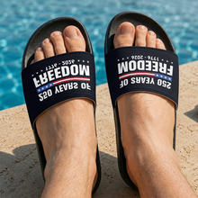 Load image into Gallery viewer, Personalized 250 Years of Freedom Slide Sandals Gift for Dad