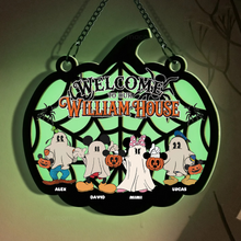 Load image into Gallery viewer, Personalized Luminous Halloween Wooden Sign Family Gift