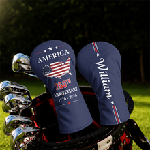 Load image into Gallery viewer, Personalized Golf Head Cover Custom Name 250th Anniversary Gift