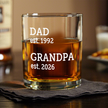 Load image into Gallery viewer, Personalized Whiskey Glass Custom Dad Gift for Father's Day