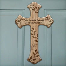 Load image into Gallery viewer, Personalized Family Name Wooden Door Sign God Bless America