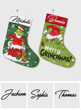 Load image into Gallery viewer, Personalized Grinch Christmas Stocking Custom Name Holiday Decor