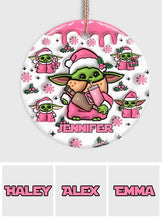 Load image into Gallery viewer, Personalized Ceramic Circle Ornament Cute Child Gift for Christmas