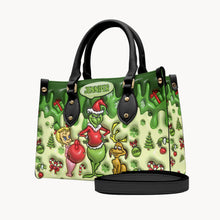 Load image into Gallery viewer, Personalized Grinchmas Leather Handbag Unique Gift for Mom