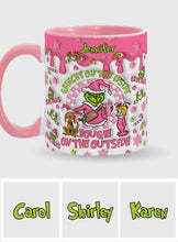 Load image into Gallery viewer, Personalized Christmas Accent Mug Grinchy On The Inside Gift
