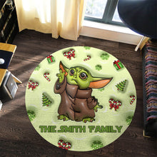 Load image into Gallery viewer, Personalized The Force Round Rug Custom Family Name Gift
