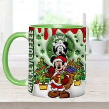 Load image into Gallery viewer, Personalized Christmas Mouse Accent Mug Custom Name Gift