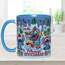 Load image into Gallery viewer, Personalized Merry Stitchmas Ohana Accent Mug Gift for Mom