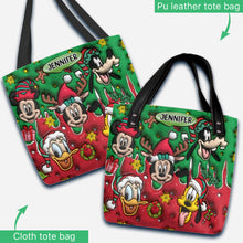 Load image into Gallery viewer, Personalized Christmas Mouse Tote Bag with Custom Name