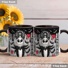 Load image into Gallery viewer, Personalized Nightmare Skeleton Mug Custom Name Gift for Halloween