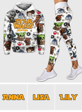 Load image into Gallery viewer, Personalized Star Wars Hoodie and Leggings Set Custom Name Gift