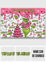 Load image into Gallery viewer, Personalized Grinch Christmas Doormat Custom Family Name
