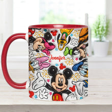 Load image into Gallery viewer, Personalized Mickey Mouse Accent Mug Custom Name Holiday Gift